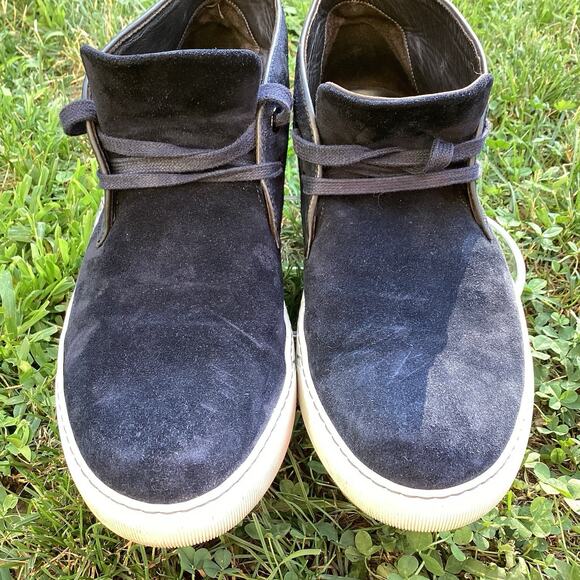 Lanvin Navy Suede Chukka Boots Men US 9 Minimalist Sneaker Sole Casual Fall Luxe - Picture 9 of 14